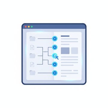 PDF document with an open bookmarks sidebar panel showing a nested section navigation structure