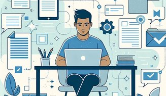 Pelajar menggunakan alat aliran kerja PDF untuk mengatur tugasan dan nota dengan cekap