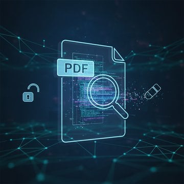 PDF metadata removal showing hidden data fields like author name and timestamps being stripped from a PDF file