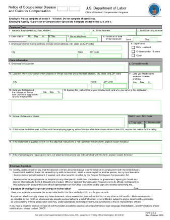 DOL Form CA 2