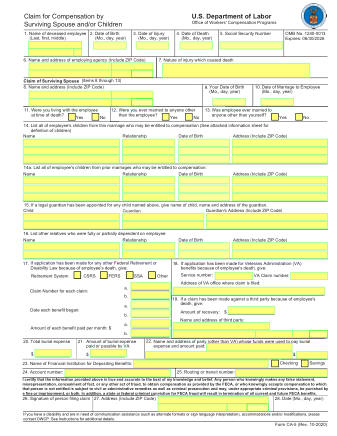 DOL Form CA 5