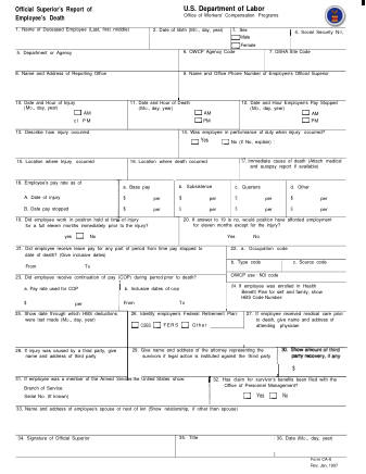 DOL Form CA 6