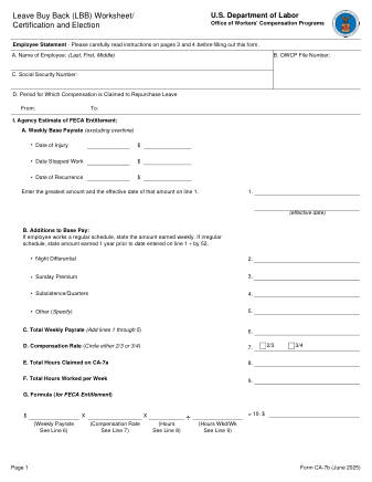 DOL Form CA 7B
