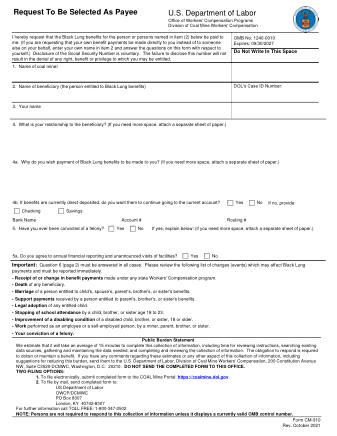 DOL Form CM 910