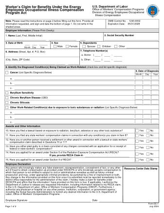 DOL Form EE 1