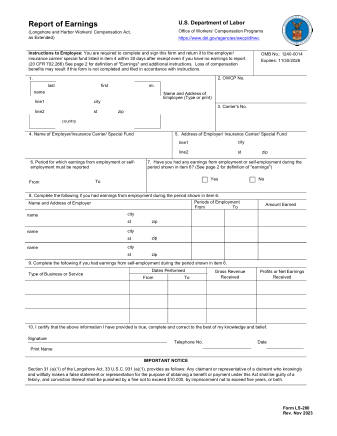 DOL Form LS 200