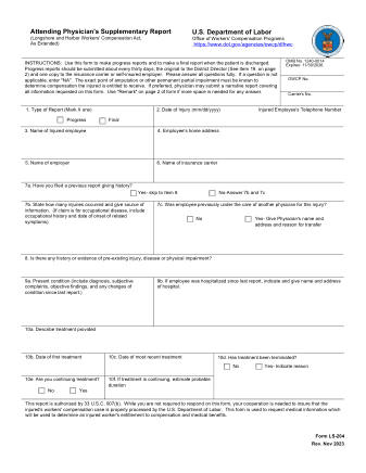 DOL Form LS 204