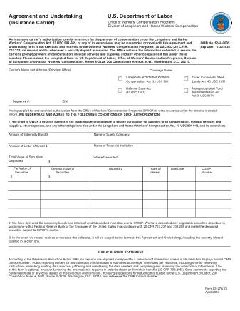 DOL Form LS 275IC