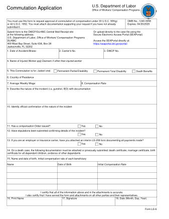 DOL Form LS 6