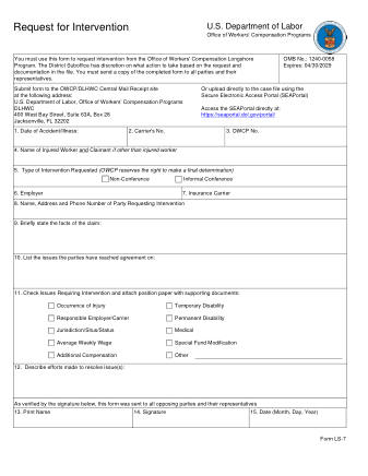 DOL Form LS 7