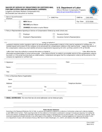 DOL Form LS 801