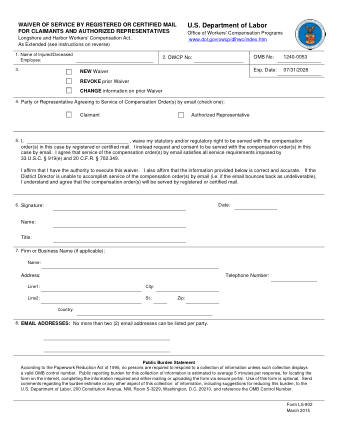 DOL Form LS 802