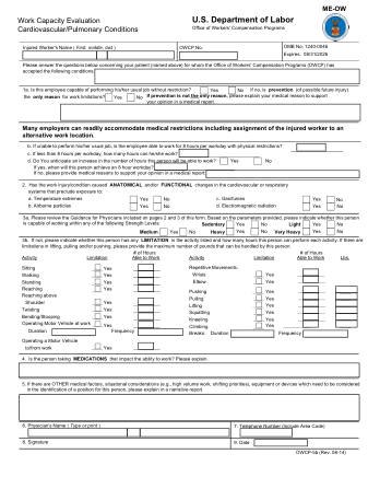 DOL Form OWCP 5B