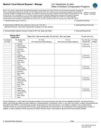 DOL Form OWCP 957A