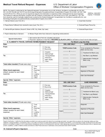 DOL Form OWCP 957B