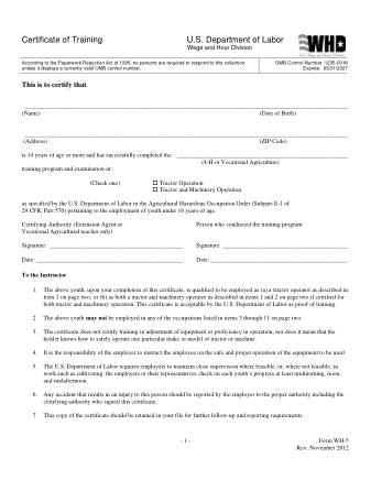 DOL Form WH 5
