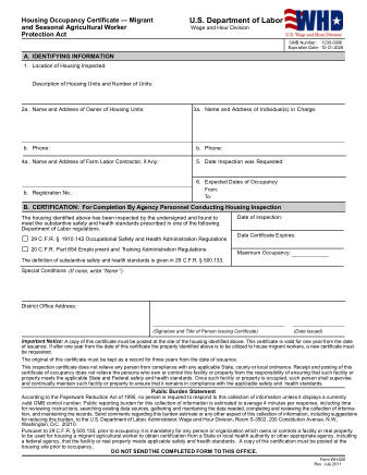 DOL Form WH520