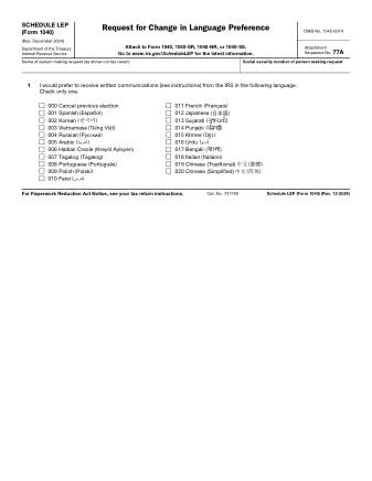 IRS Form 1040LEP