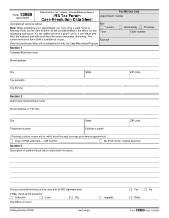 IRS Form 13989