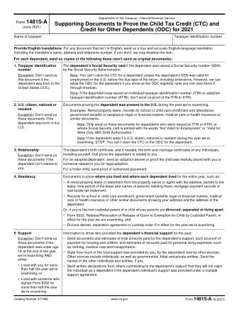 IRS Form 14815A