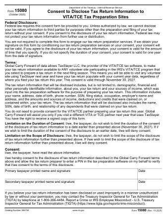 IRS Form 15080