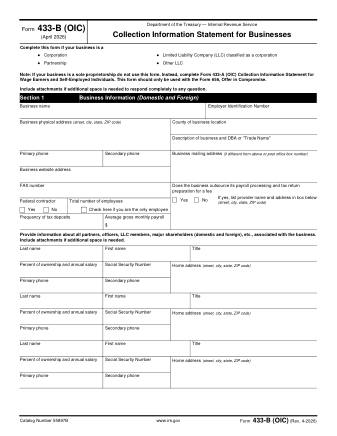 IRS Form 433BOI