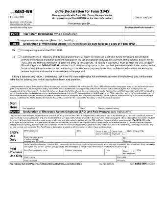 IRS Form 8453WH