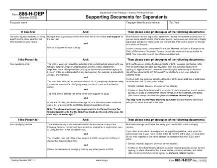 IRS Form 886HDEP