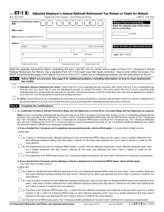 IRS Form CT1X