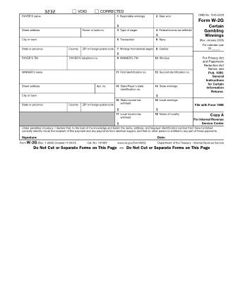 IRS Form W2G