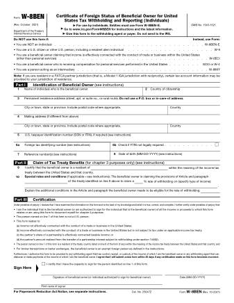 IRS Form W8BEN