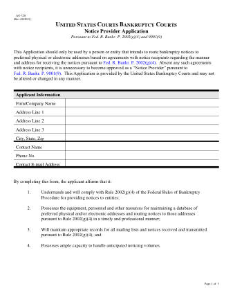 US Courts Form AO320