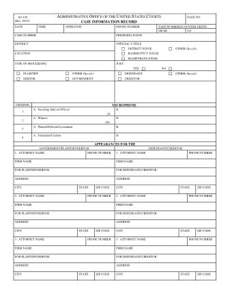 US Courts Form AO430