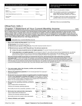 US Courts Form B 122A 1 2019 12 0