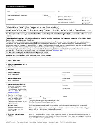 US Courts Form B 309C 1215.7.14 0