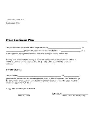 US Courts Form B 315 0220 0