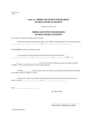 US Courts Form B12