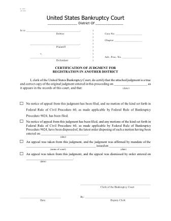 US Courts Form B265