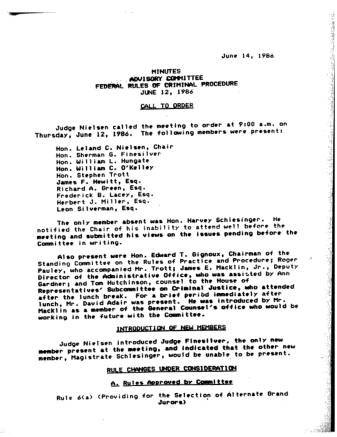 US Courts Form CR06 1986 MIN