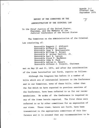 US Courts Form CR09 1974
