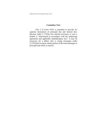 US Courts Form FORM 410A COMMITTEE NOTE 0