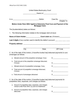US Courts Form FORM 410C13 M2