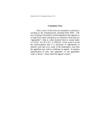 US Courts Form FORM 417A COMMITTEE NOTE 0