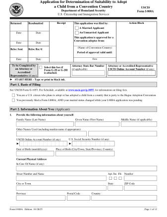 USCIS Form I-800A