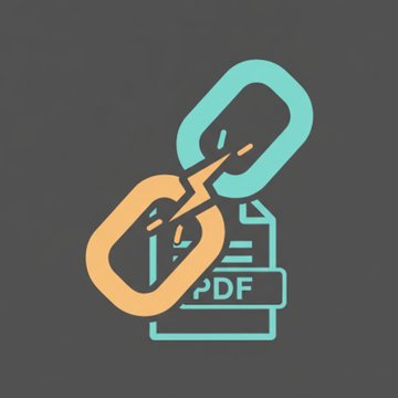 PDF document with broken chain link icons being repaired by a wrench tool, illustrating how to fix non-working PDF hyperlinks
