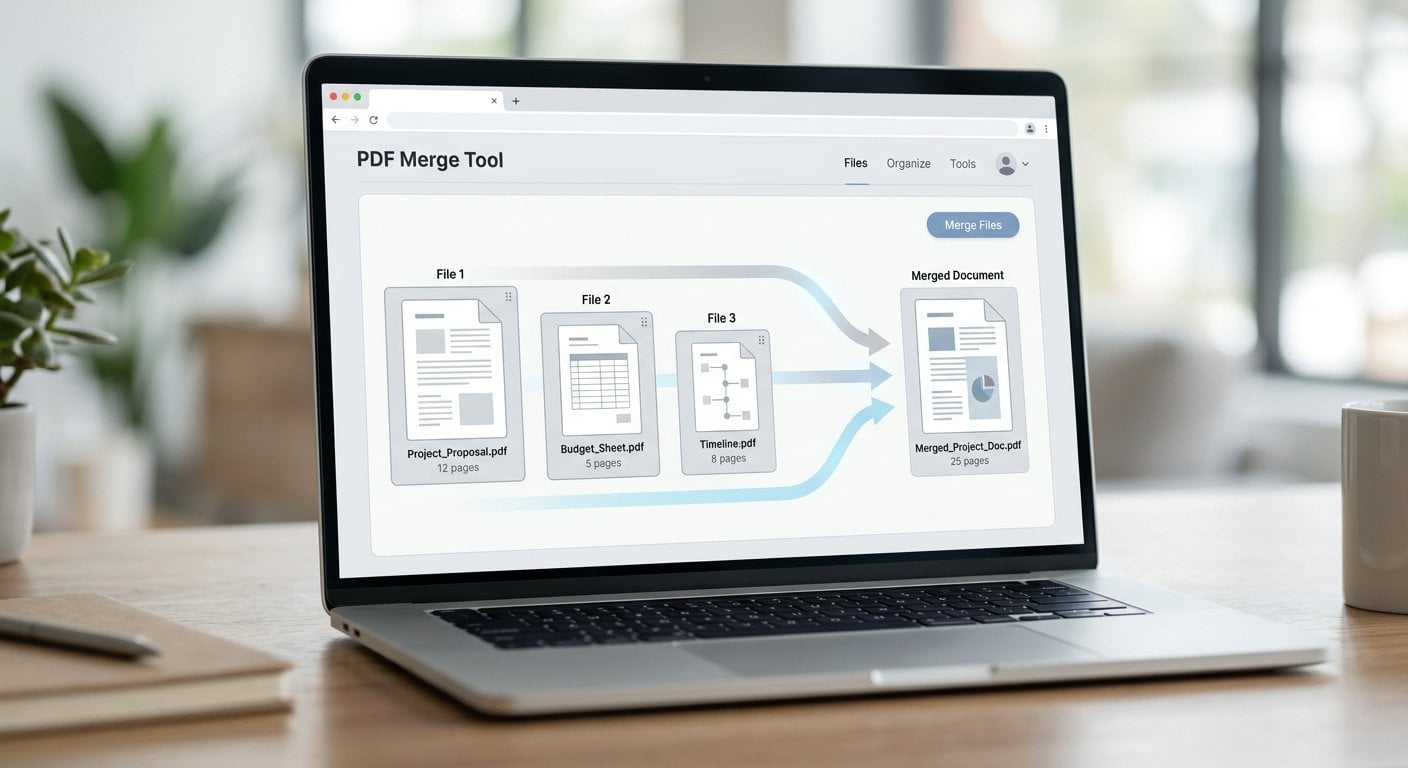 Reihenfolge anpassen und zusammengeführte PDF-Dateien mit dem kostenlosen Online-Tool von PDFDeal herunterladen