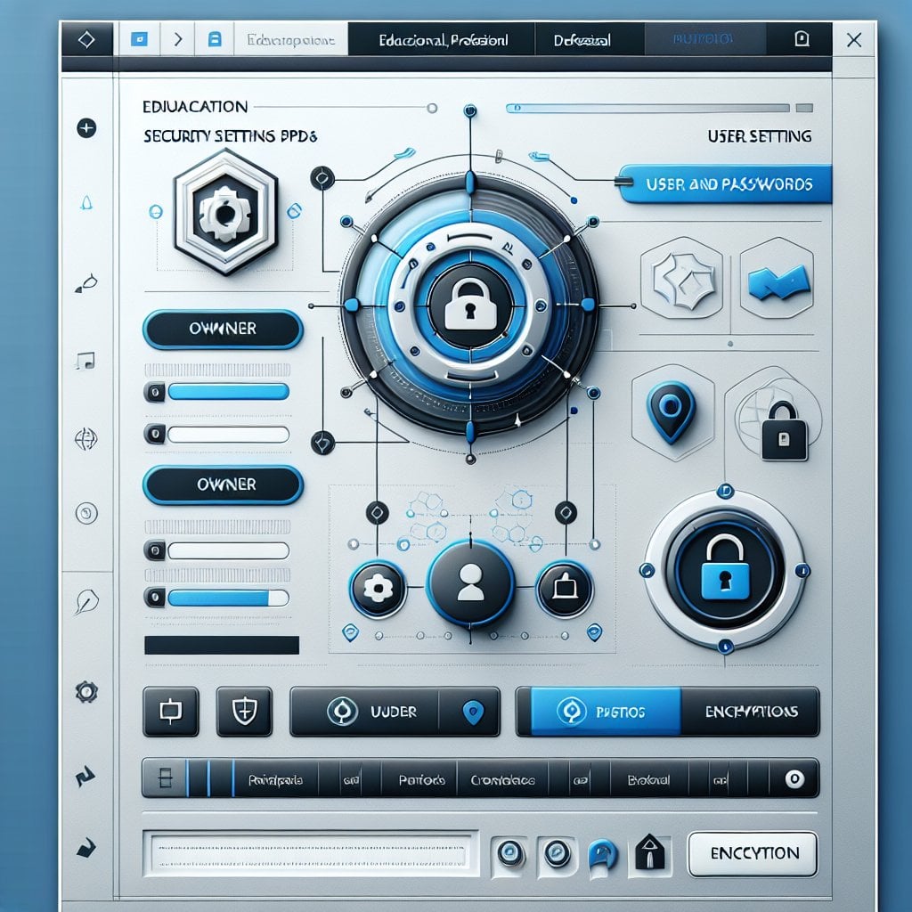PDF security settings and password protection options