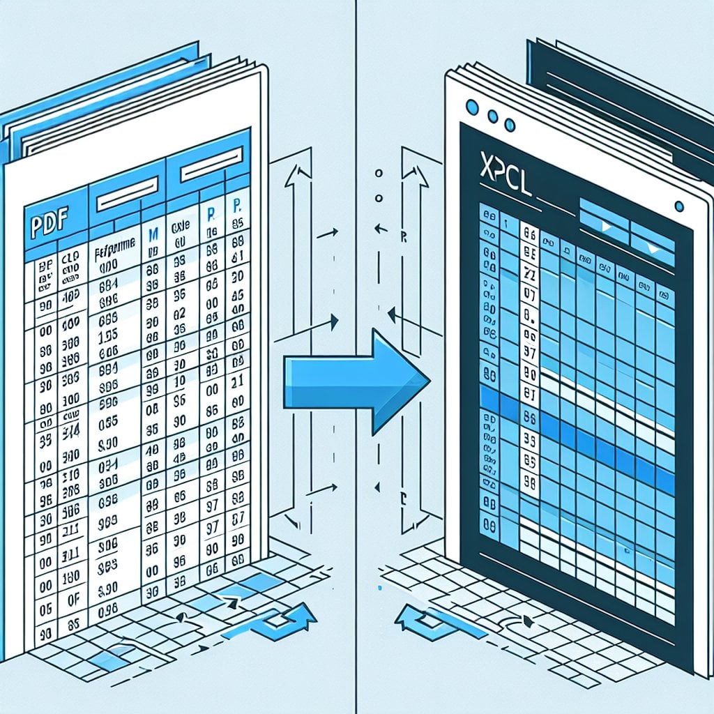 Example of PDF table converted to Excel spreadsheet format