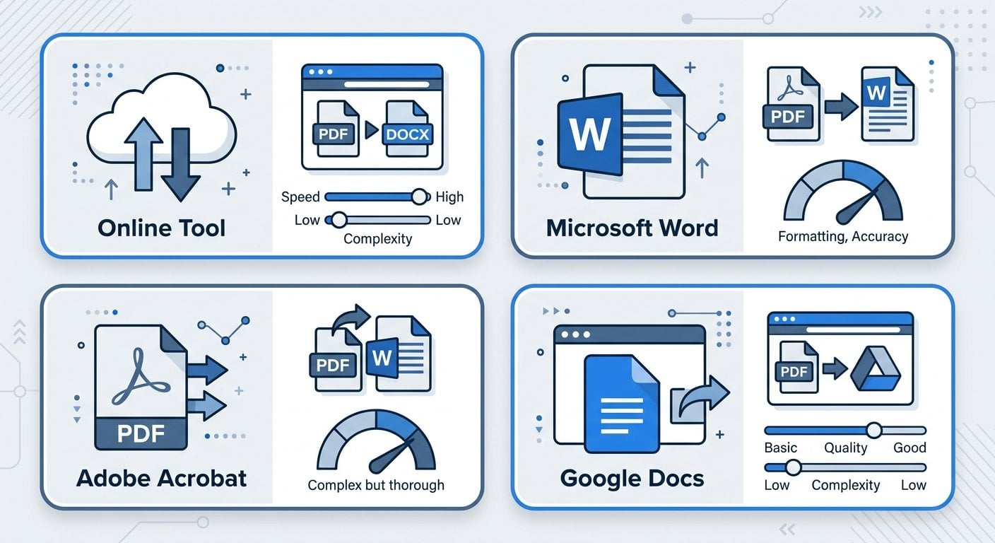 Vergleich der Methoden zur PDF-zu-Word-Konvertierung ohne Formatierungsverlust