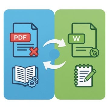 PDF vs Word format comparison guide showing when to use each document format for professional and business use